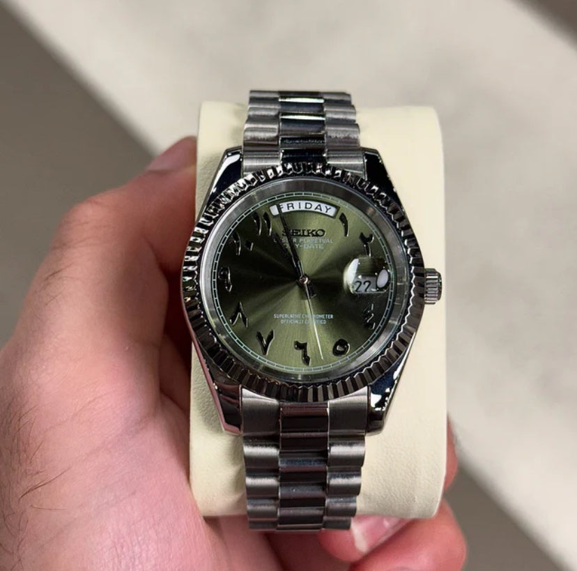 Seiko Daydate Olive Arabic Dial