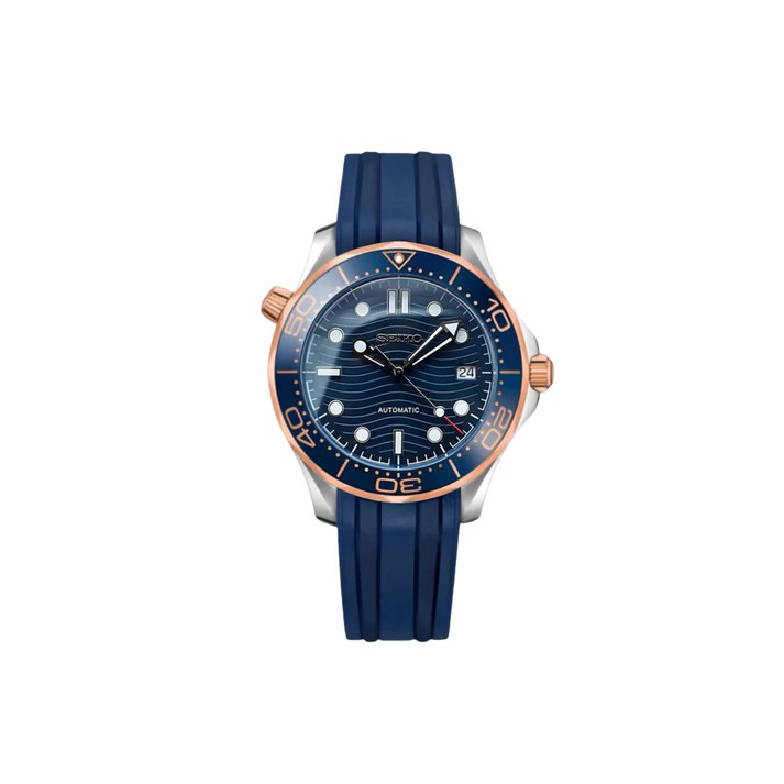 Seiko Seamaster Rose Gold & Blue